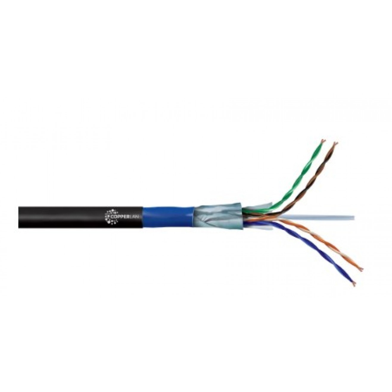 CABO LAN FTP CAT6 4 PARES DUPLA CAPA BLINDADO PRETO CRIMPADO INSTRUFIBER